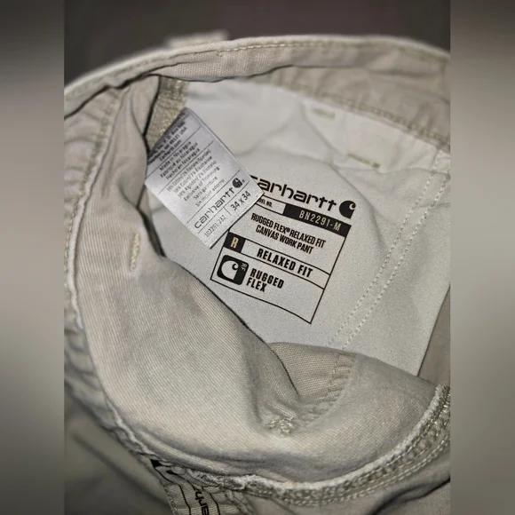 Carhartt Rugged Flex Relaxed Fit Canvas Work Pant Thrashed Distressed 34x34 - Picture 2 of 7